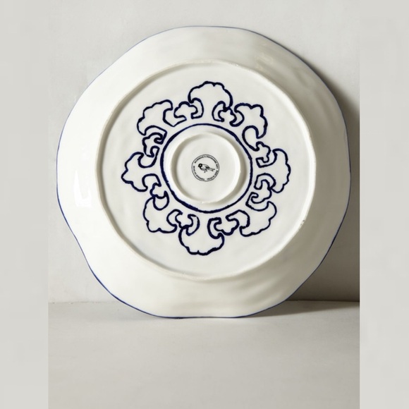 Anthropologie Rare Gloriosa Dark Blue Dinner Plates SET OF 2 - Picture 2 of 4